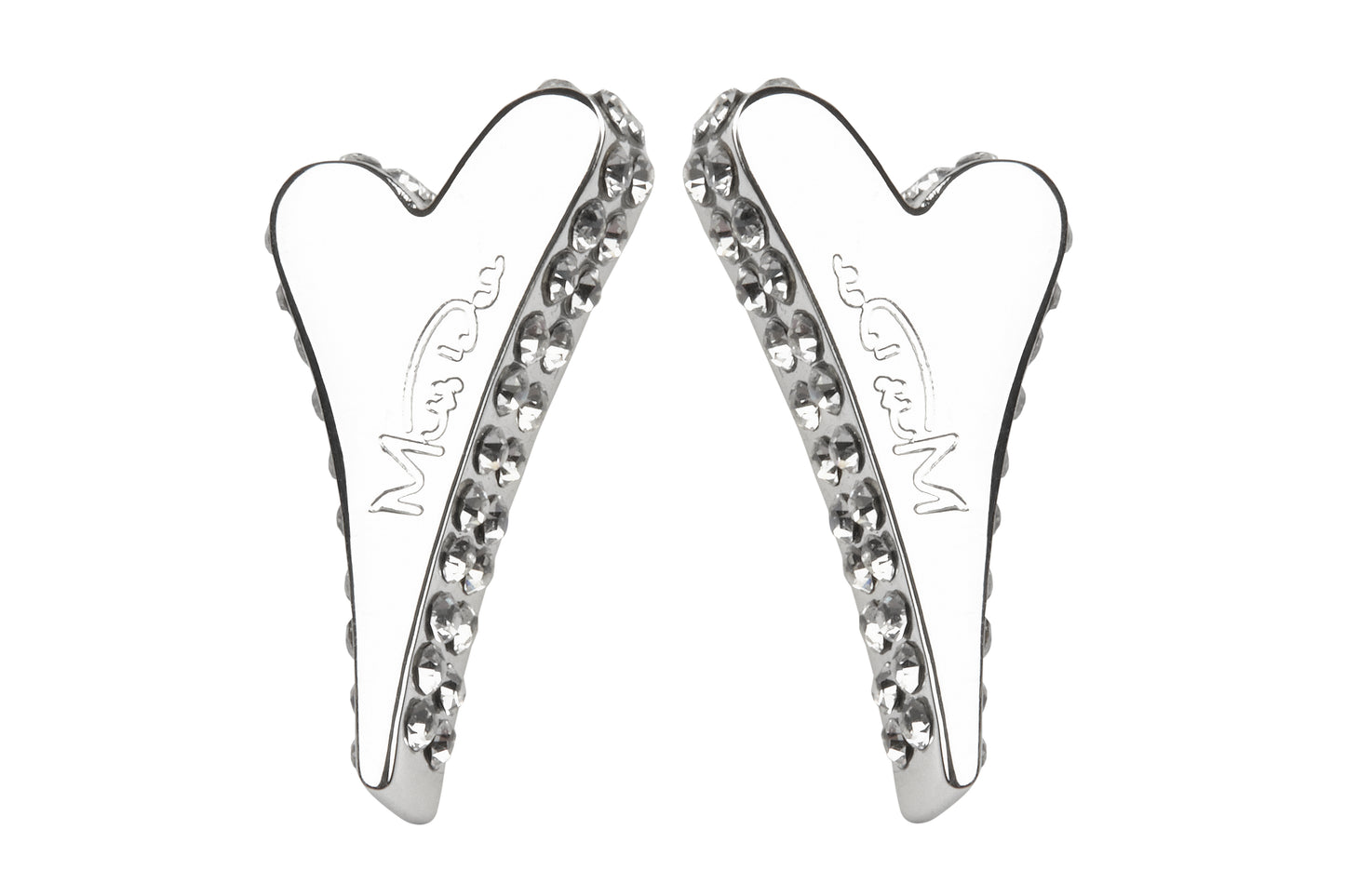 SILVER SMALL CZ HEART EARRINGS*