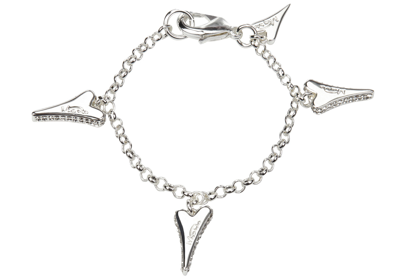 SILVER DIAMANTE HEARTS BRACELET*