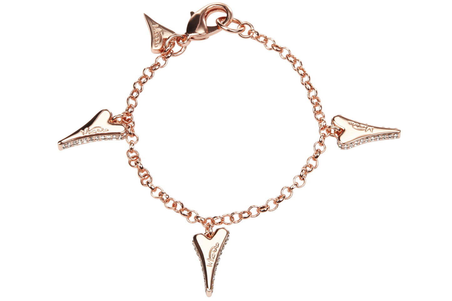 ROSE GOLD DIAMANTE HEARTS BRACELET*