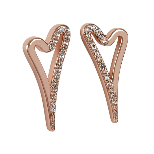 ROSE GOLD HOLLOW HEART EARRINGS*