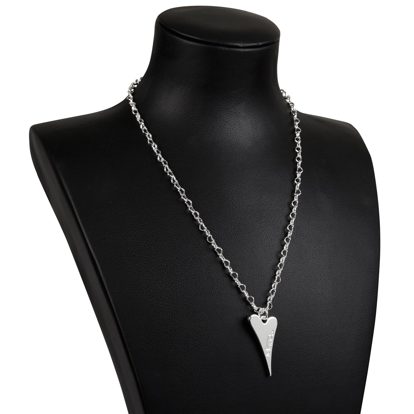 SILVER SOLID HEART NECKLACE*