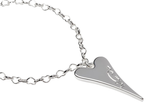 SILVER SOLID HEART BRACELET*