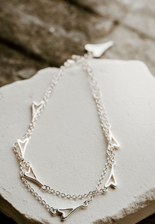 SILVER DOUBLE CHAIN BRACELET *