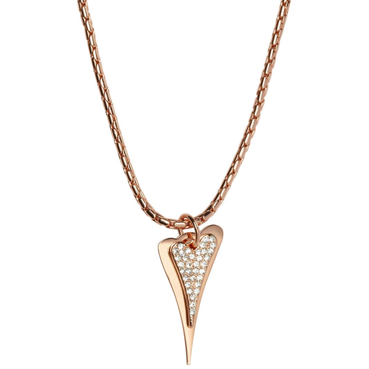 Necklace Rose Gold chain with 2 Rose gold Hearts